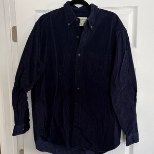 Eddie Bauer Dark Blue Casual Button Down Shirt
